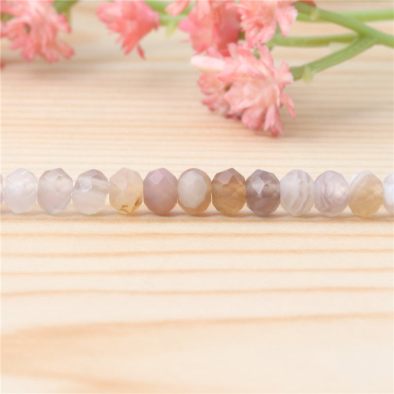 Natural Botswana Agate Beads Abacus Faceted 3x4mm Hole 0.6mm about 136pcs 39cm strand