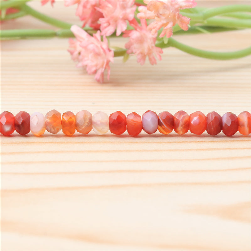 Natural Carnelian Beads Abacus Faceted 3x4mm Hole 0.6mm about 136pcs 39cm strand