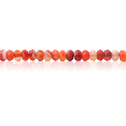 Natural Carnelian Beads Abacus Faceted 3x4mm Hole 0.6mm about 136pcs 39cm strand