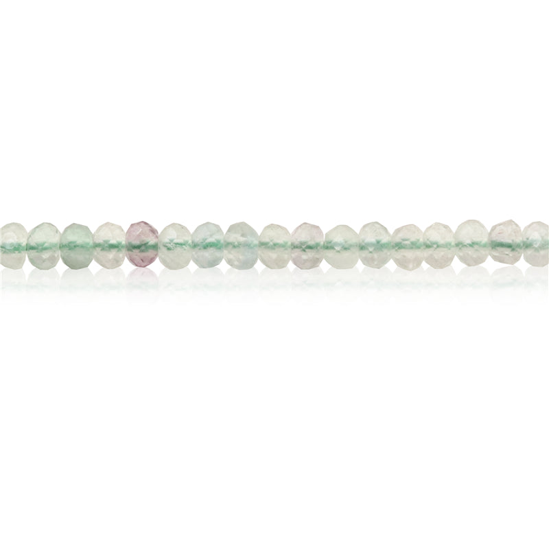 Perles Fluorite Naturelle Boulier Facette 3x4mm Trou 0.6mm Environ 136pcs Fil de 39cm