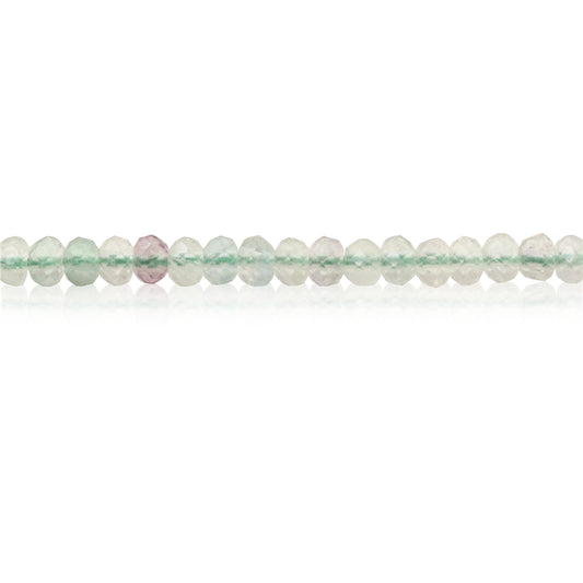 Perles Fluorite Naturelle Boulier Facette 3x4mm Trou 0.6mm Environ 136pcs Fil de 39cm