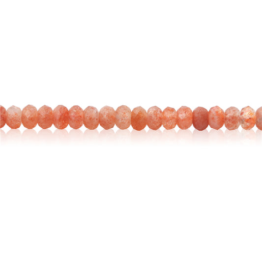 Natural Gold Sunstone Beads Abacus Faceted 3x4mm Hole 0.6mm about 136pcs 39cm strand