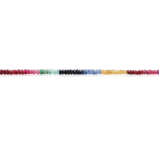 Natural 7A Colorful Sapphire Beads Abacus Faceted 2-3x4mm Hole 0.6mm about 197pcs 39cm strand