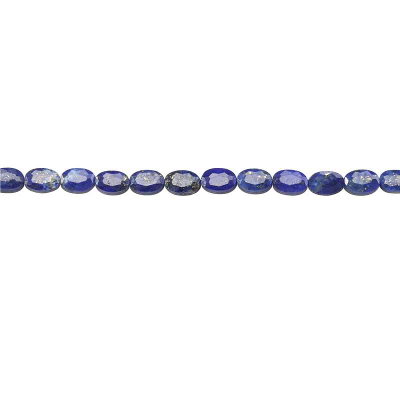 Perles Lapis Lazuli naturelles ovales facette sur fil 4x6mm trou 0.8mm environ 66pcs 39cm