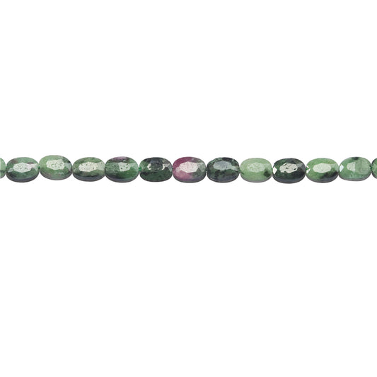 Perline Zoisite Rubino Naturale Ovale Sfaccettato 4x6mm Foro 0,8mm Circa 66 Pezzi Filo da 39 cm