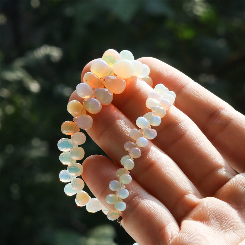 Natural 7A Opal Beads Briolette Faceted 4-7x6-10mm Hole 0.6mm about 134pcs 39cm strand