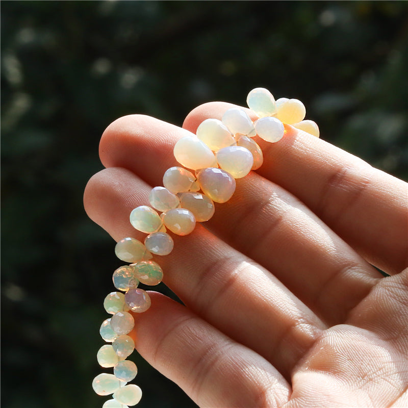 Natural 7A Opal Beads Briolette Faceted 4-7x6-10mm Hole 0.6mm about 134pcs 39cm strand