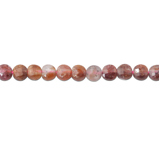 Natural Garnet Beads Flat Round Faceted 4mm Hole 0.6mm about 95pcs 39cm strand