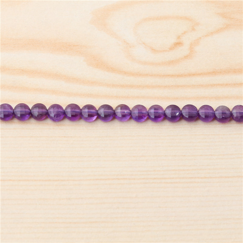 Natural Amethyst Beads Flat Round Faceted 4mm Hole 0.6mm about 95pcs 39cm strand