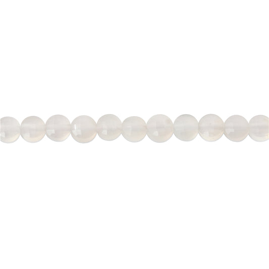 Natural Grey Agate Beads Flat Round Faceted 4mm Hole 0.6mm about 95pcs 39cm strand