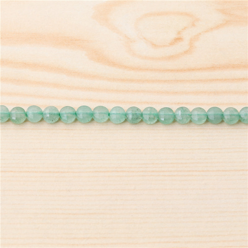 Natural Green Aventurine Beads Flat Round Faceted 4mm Hole 0.6mm about 95pcs 39cm strand