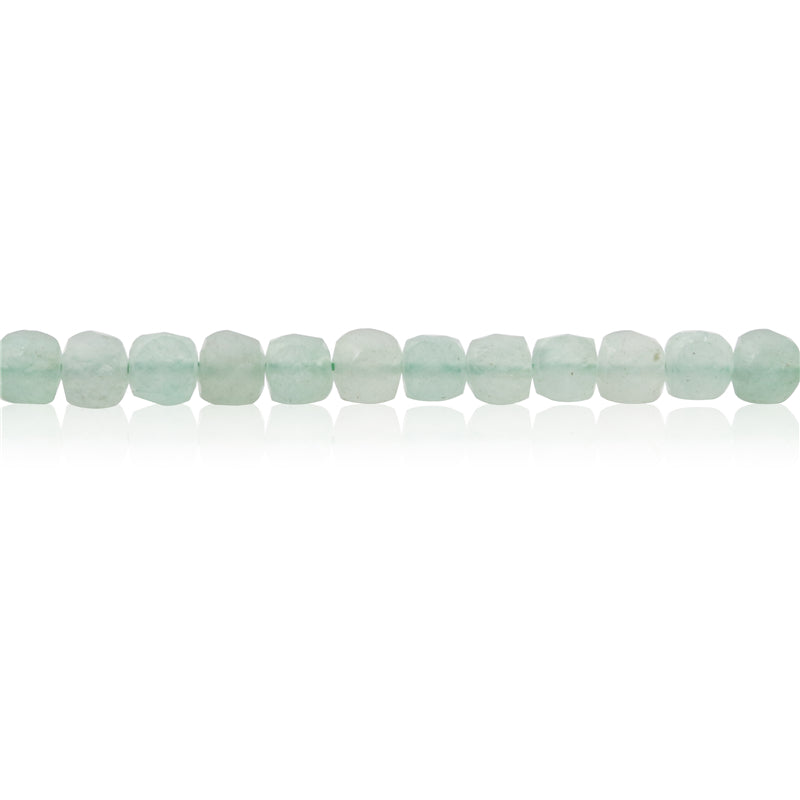 Perles Aventurine verte naturelle Cube facette 4mm trou 0.6mm environ 93pcs 39cm sur fil