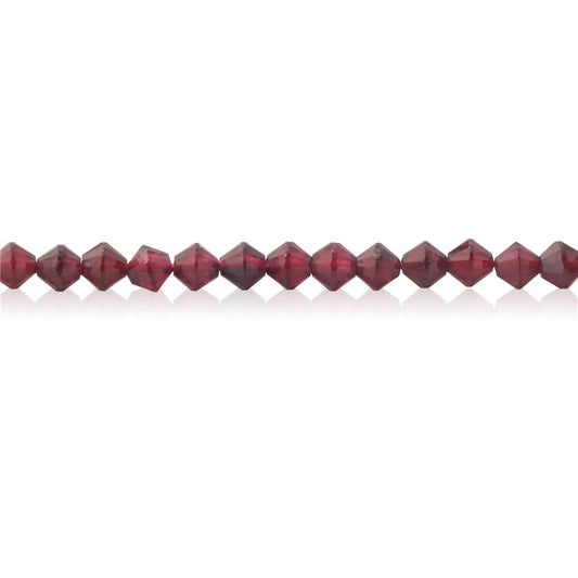 Natural Red Garnet Beads Faceted Rhombus 4mm Hole 0.6mm about 103pcs 39cm strand