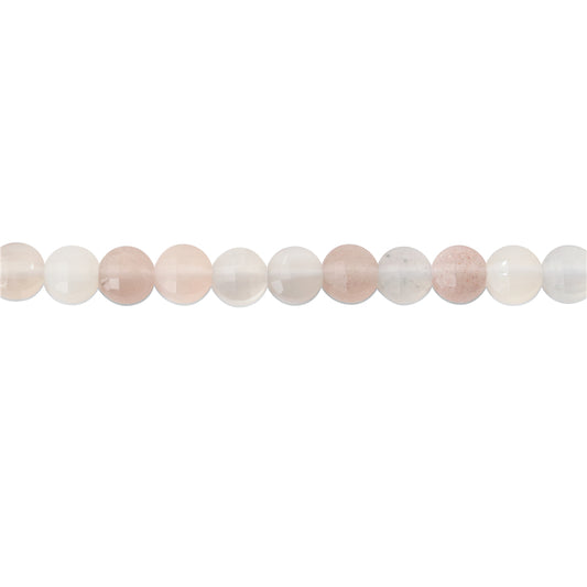 Natural Moonstone Beads Flat Round Faceted 4mm Hole 0.6mm about 95pcs 39cm strand