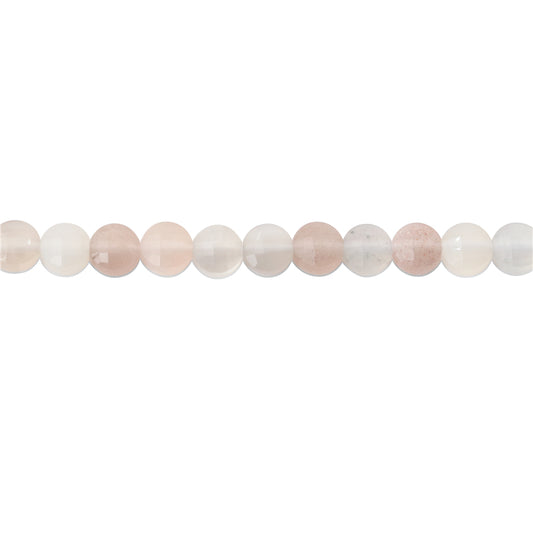 Natural Moonstone Beads Flat Round Faceted 6mm Hole 0.8mm about 68pcs 39cm strand