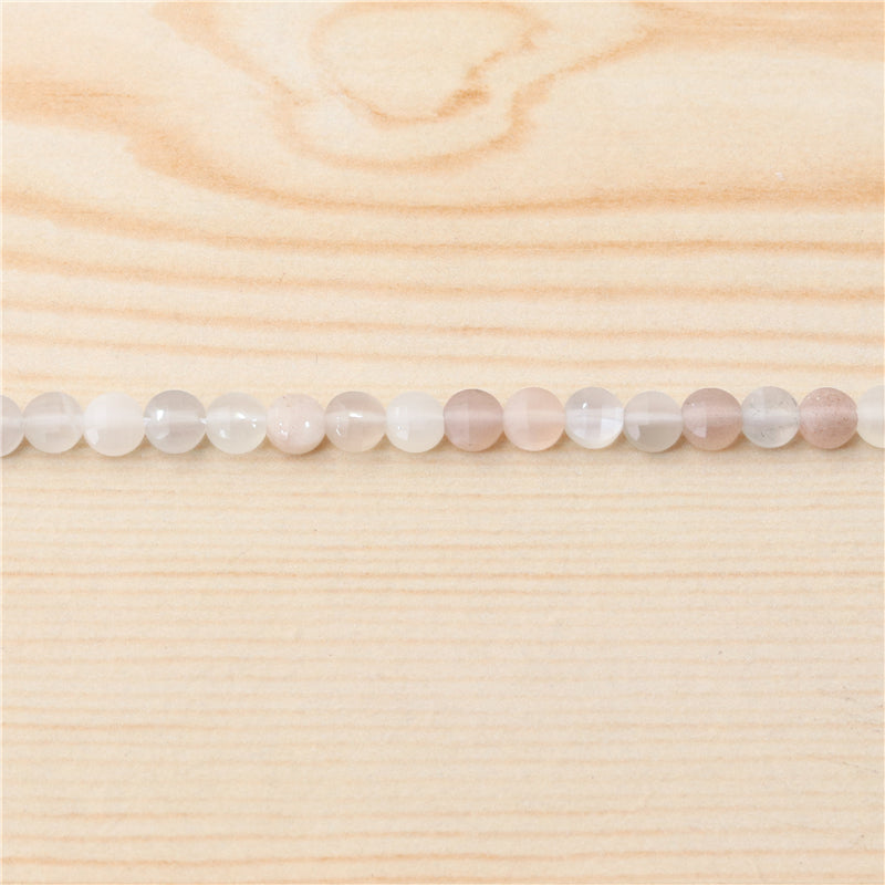 Natural Moonstone Beads Flat Round Faceted 6mm Hole 0.8mm about 68pcs 39cm strand