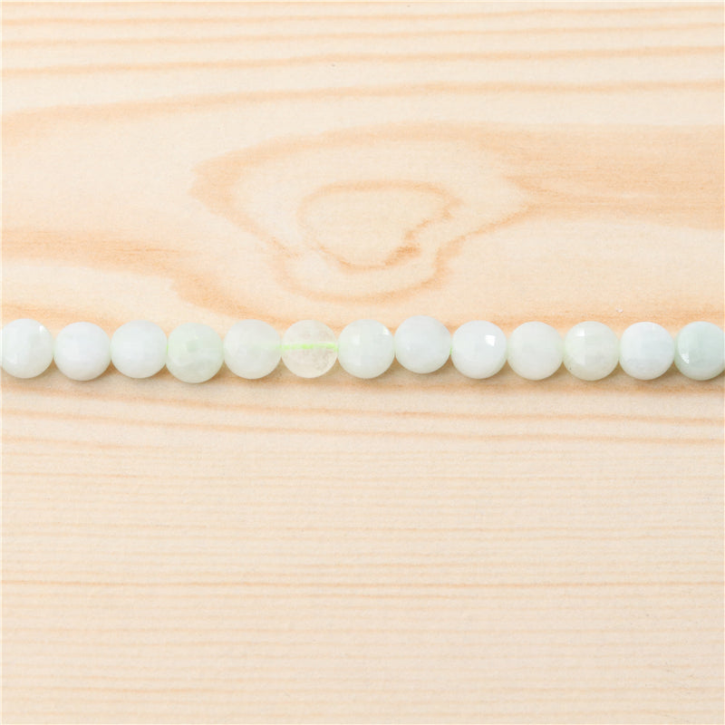 Perles Jade A rondes et plates à facettes trou 4mm 0.6mm environ 95pcs sur fil 39cm