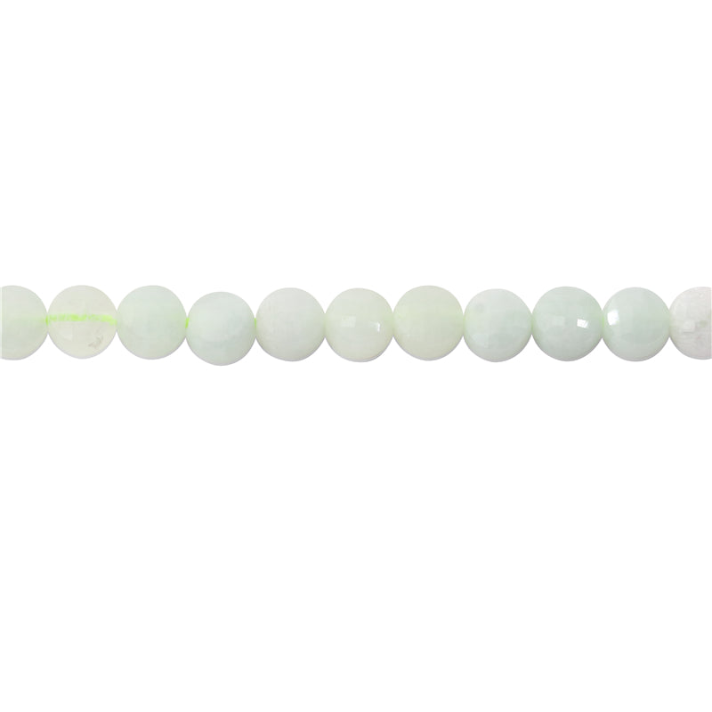 Perles Jade A rondes et plates à facettes trou 4mm 0.6mm environ 95pcs sur fil 39cm