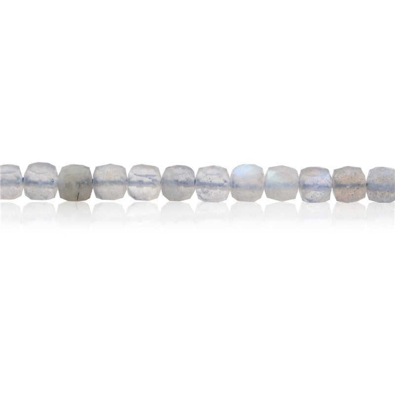 Perles Labradorite naturelle Cube facette 4mm trou 0.6mm environ 93pcs 39cm sur fil