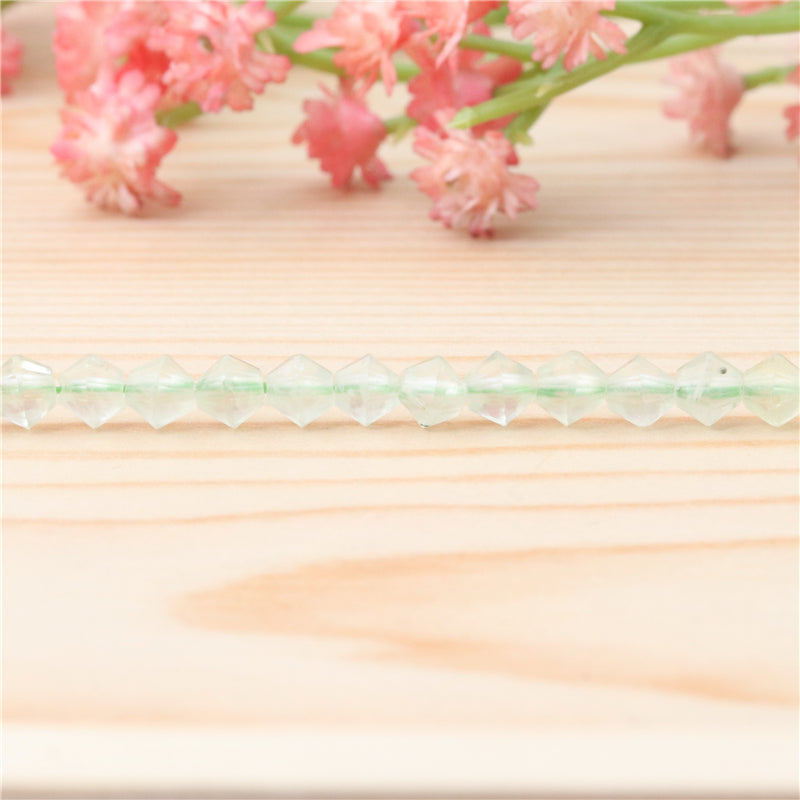 Natural Prehnite Beads Faceted Rhombus 4mm Hole 0.6mm about 103pcs 39cm strand