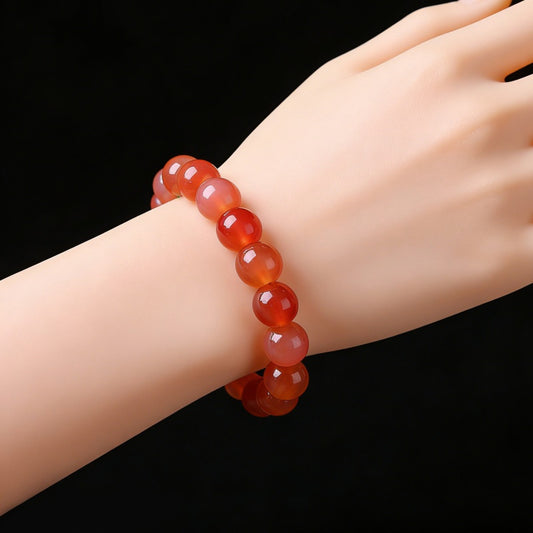 Carnelian Stretch Bracelet  Round 6mm Women Men Gift × 1 Pc