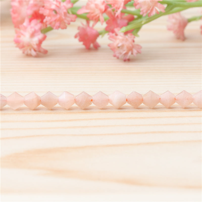 Natural Sunstone Beads Faceted Rhombus 4mm Hole 0.6mm about 103pcs 39cm strand