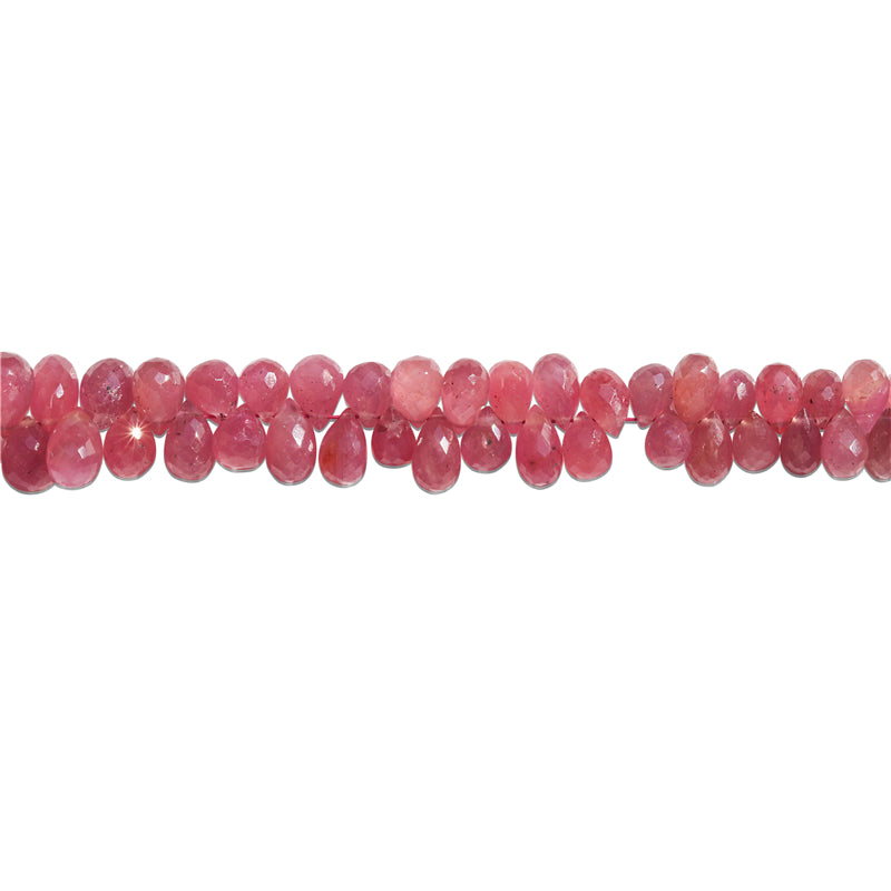 Natural 7A Ruby Beads Briolette Faceted 5-6x6-9mm Hole 0.6mm about 86pcs 20cm strand