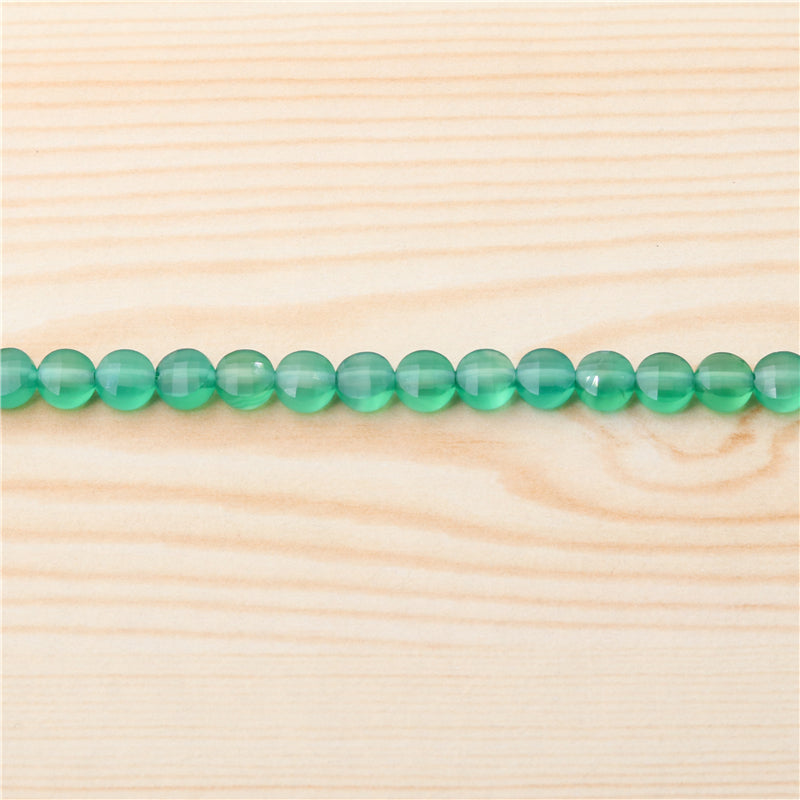 Natural Green Agate Beads Flat Round Faceted 6mm Hole 0.8mm about 68pcs 39cm strand