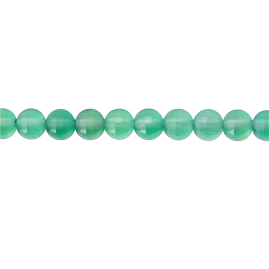 Natural Green Agate Beads Flat Round Faceted 6mm Hole 0.8mm about 68pcs 39cm strand