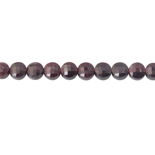Natural Red Garnet Beads Flat Round Faceted 6mm Hole 0.8mm about 68pcs 39cm strand