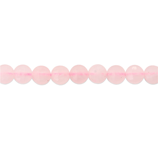 Natural Rose Quartz Beads Flat Round Faceted 6mm Hole 0.8mm about 68pcs 39cm strand