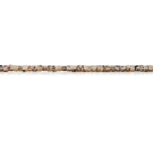 Natürliche Feldspatperlen, Würfel, 2,5 mm, Loch 0,7 mm, ca. 153 Stück, 39 cm Strang