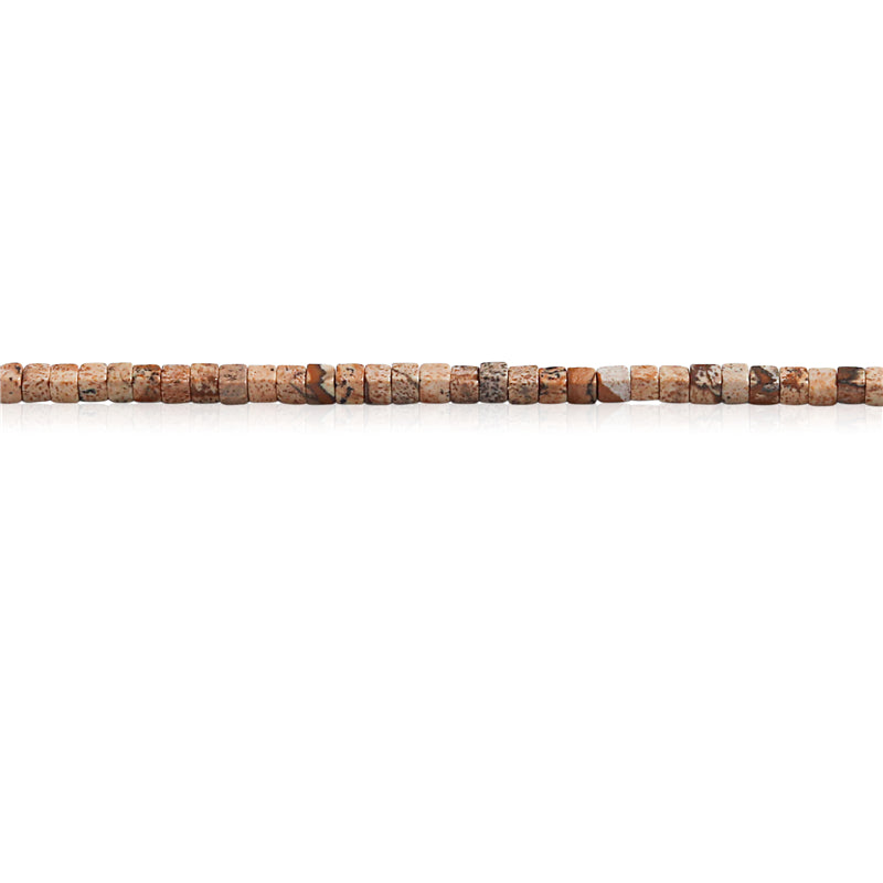 Natürliche Bildperlen, Würfel, 2,5 mm, Loch 0,7 mm, ca. 153 Stück, 39 cm Strang