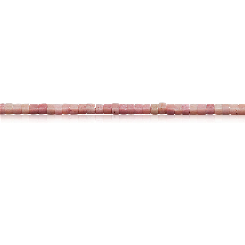 Natürliche Rhodochrosit-Perlen, Würfel, 2,5 mm, Loch 0,7 mm, ca. 153 Stück, 39 cm Strang