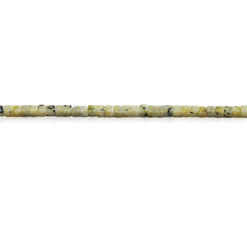 Natürliche gelbe Gras-Türkis-Perlen, Würfel, 2,5 mm, Loch 0,7 mm, ca. 153 Stück, 39 cm Strang