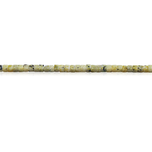 Natürliche gelbe Gras-Türkis-Perlen, Würfel, 2,5 mm, Loch 0,7 mm, ca. 153 Stück, 39 cm Strang