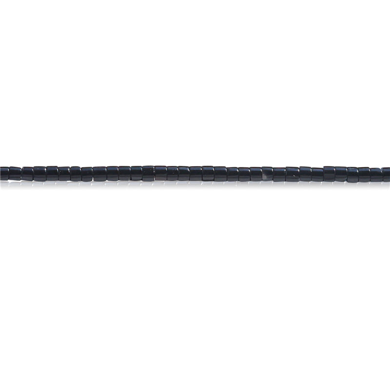 Natürliche schwarze Achatperlen Heishi, 2 x 3 mm, Loch 0,6 mm, ca. 199 Stück, 39 cm Strang