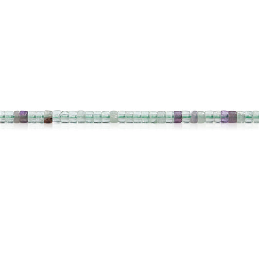 Perline di fluorite naturale Heishi 2x3 mm Foro 0,6 mm circa 199 pezzi da 39 cm di filo