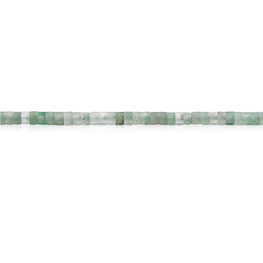 Perline di avventurina verde naturale Heishi 2x3 mm Foro 0,6 mm circa 199 pezzi da 39 cm di filo