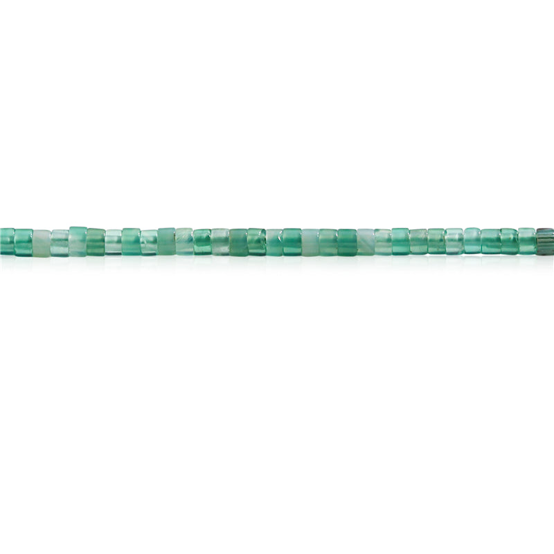 Perline di agata verde naturale Heishi 2x3 mm Foro 0,6 mm circa 199 pezzi da 39 cm di filo