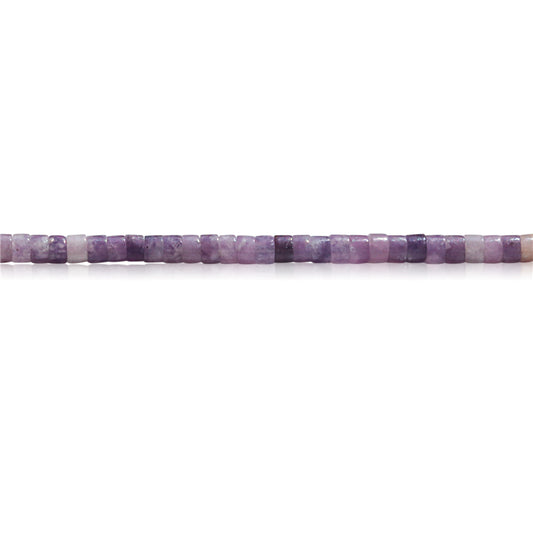 Perline di lepidolite viola naturale Heishi 2x3 mm Foro 0,6 mm circa 199 pezzi da 39 cm di filo