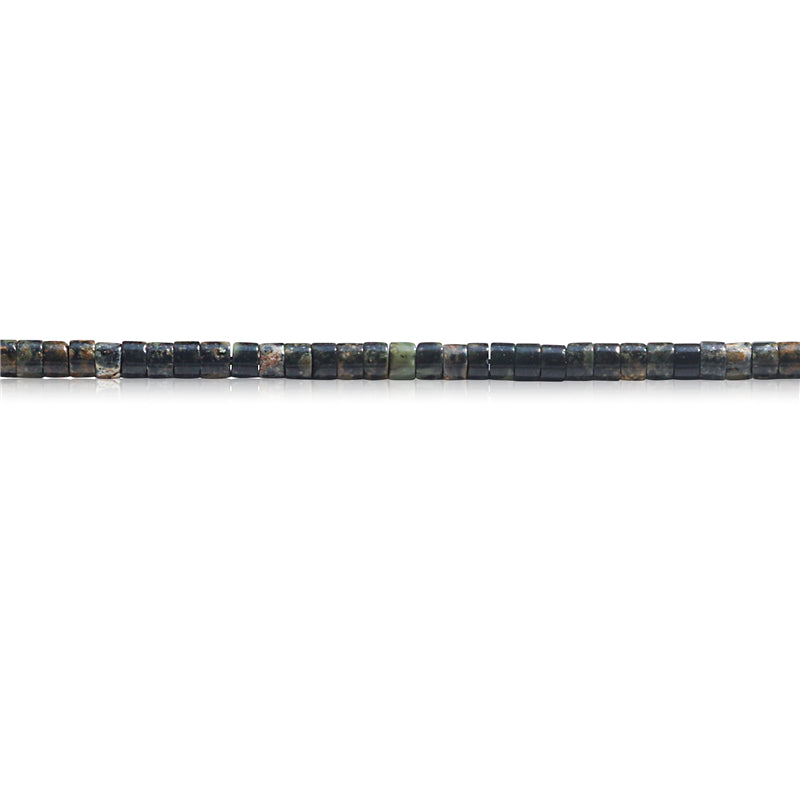 Natürliche Rhyolith-Jaspis-Perlen, Heishi, 2 x 3 mm, Loch 0,6 mm, ca. 199 Stück, 39 cm Strang