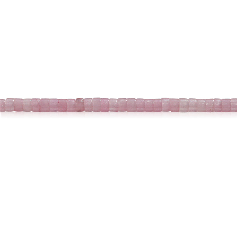 Perline di quarzo rosa naturale Heishi 2x3 mm Foro 0,6 mm circa 199 pezzi da 39 cm di filo