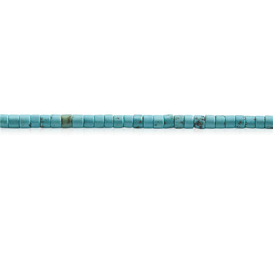 Natürliche türkisfarbene Heishi-Perlen, 2 x 3 mm, Loch 0,6 mm, ca. 199 Stück, 39 cm Strang