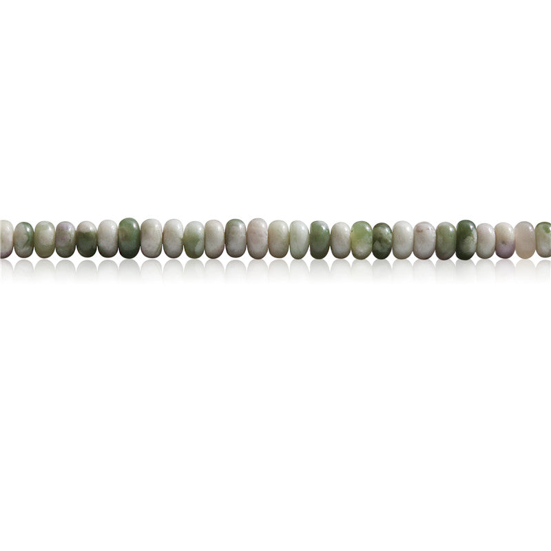 Perles de jade naturel de bon augure boulier 2x4mm trou 0.8mm environ 165pcs 39cm sur fil