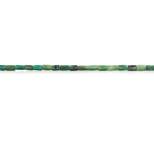 Natürliche afrikanische Jadeperlen, rechteckig, 2 x 4 mm, Loch 0,7 mm, ca. 97 Stück, 39 cm Strang