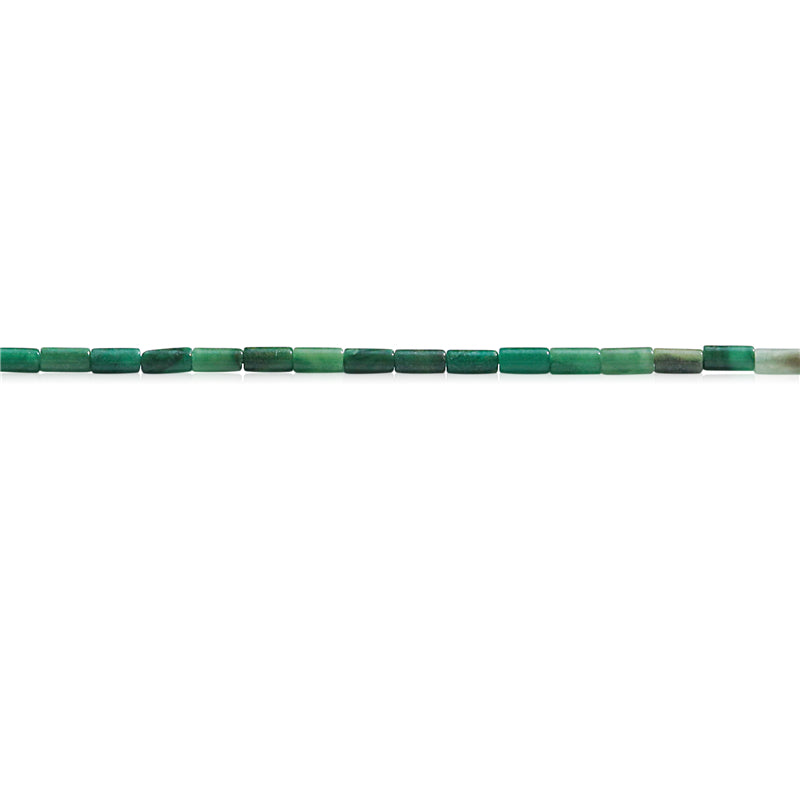 Natürliche afrikanische Jadeperlen, Rohr 2 x 4 mm, Loch 0,8 mm, ca. 97 Stück, 39 cm Strang