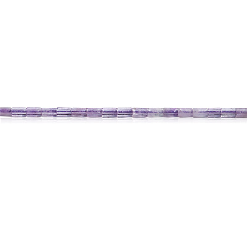 Natürliche Amethystperlen, Röhre, 2 x 4 mm, Loch 0,8 mm, ca. 97 Stück, 39 cm Strang