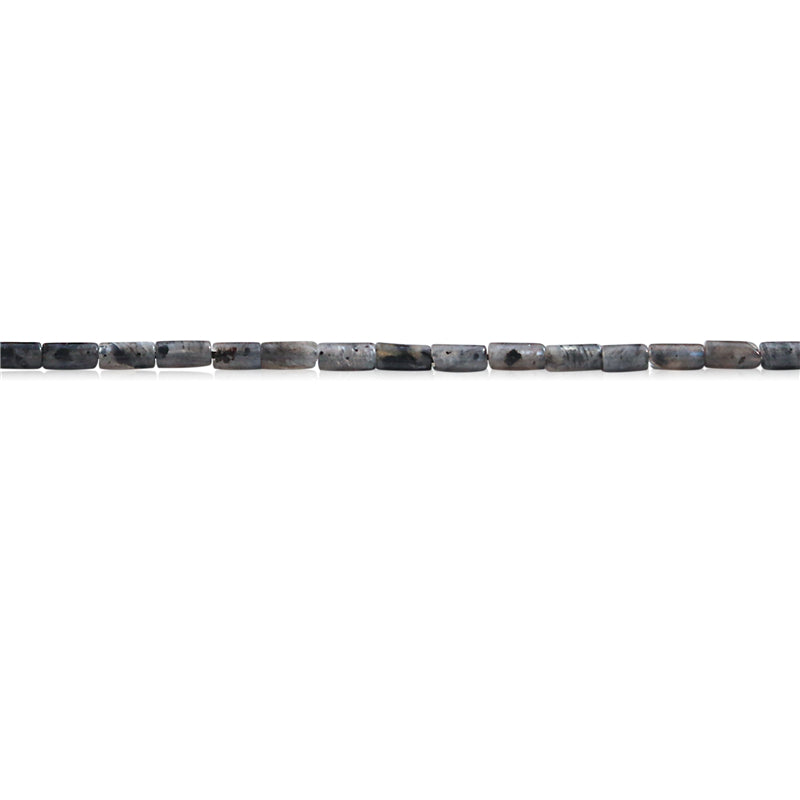 Perles Labradorite noire naturelle tube 2x4mm trou 0.8mm environ 97pcs 39cm sur fil