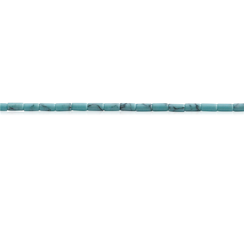 Perles Turquoise Ligne Noire Naturelle Tube 2x4mm trou 0.8mm Environ 97pcs Fil de 39cm